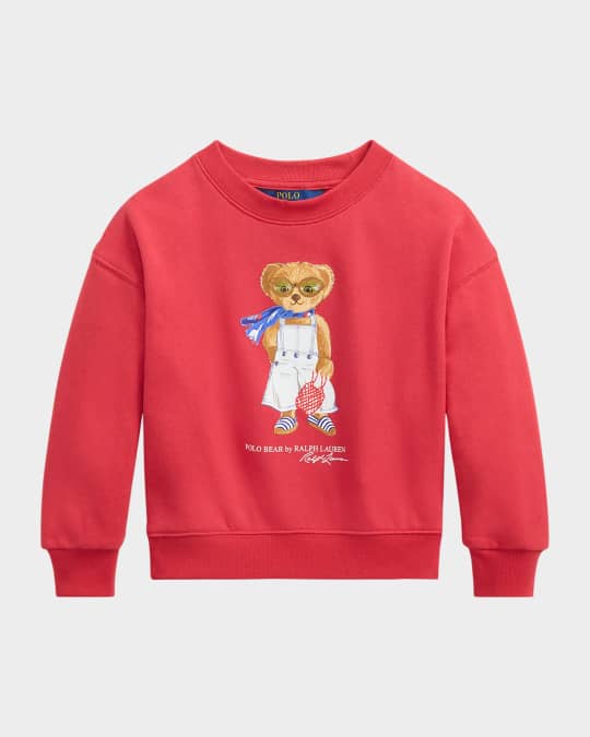 Girl's Polo Bear Terry Sweatshirt, Size 2-6X