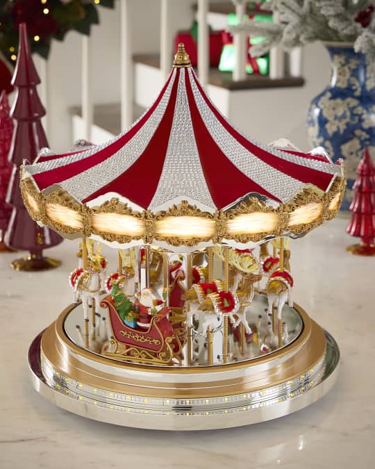 レトロ な クリスマス　飾り holiday carousel Swarovski Holiday Carousel - Mr. Christmas Nutcrackers & Accents