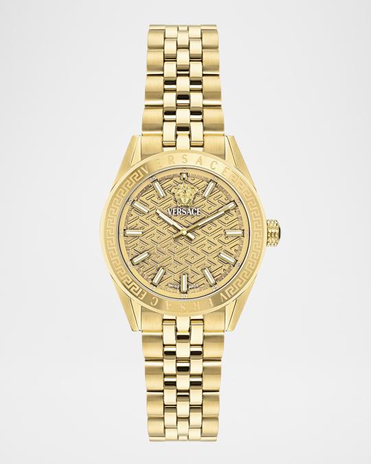Versace V-Code 36mm IP Yellow Gold Bracelet Watch | Neiman  display picture 1