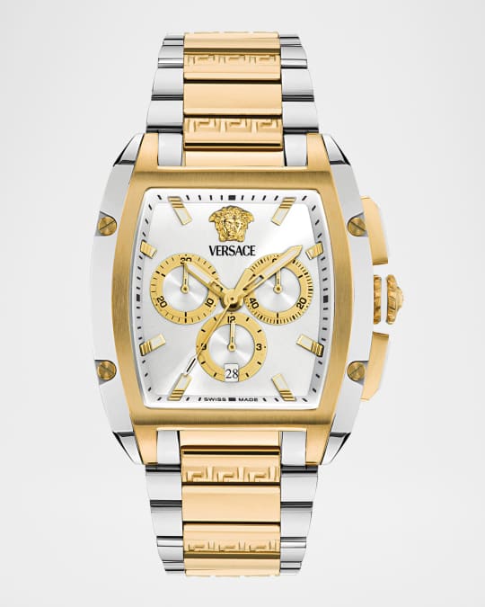 Men's Versace Dominus 42X50mm Two Tone Chronograph Watch