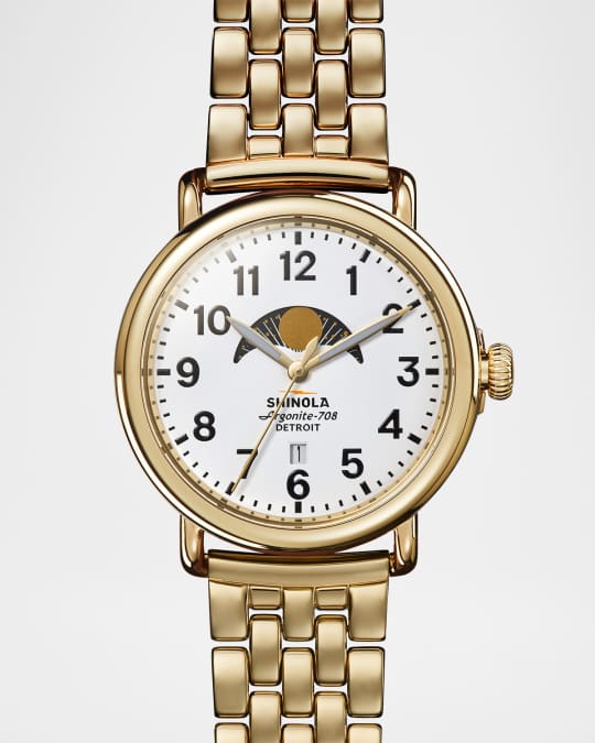 Men's Runwell Gold-Plated Bracelet Watch, 41mm