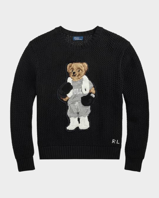 Polo Bear Cotton Crewneck Sweater