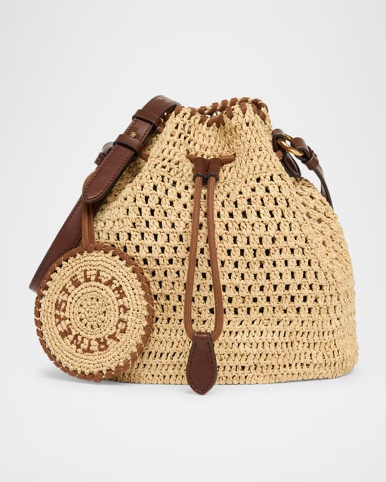 Stella McCartney Falabella Crochet Raffia Bucket Bag | Neiman Marcus