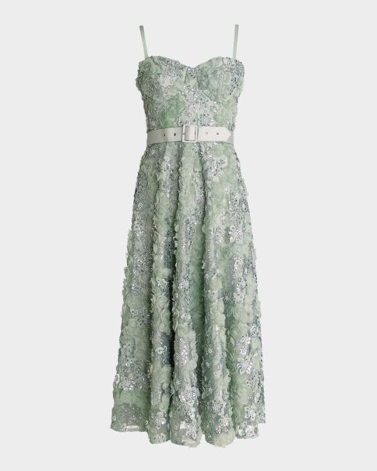 dress the population mabel floral midi dress Dress the Population Mabel Strapless Sweetheart Bustier Midi Dress With Belt