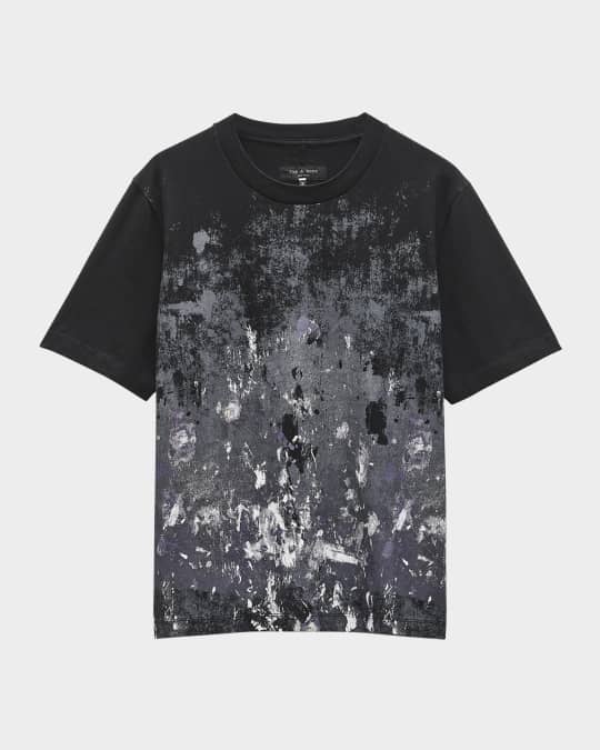 【関税込み】rag & bone ブラック Splatter Print Tシャツ rag & bone: Black Splatter Print T-shirt | SSENSE 日本