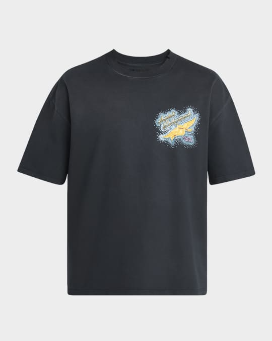 Amiri Tシャツ Amiri Men's Crystal Amiri Wings T-Shirt | Neiman Marcus