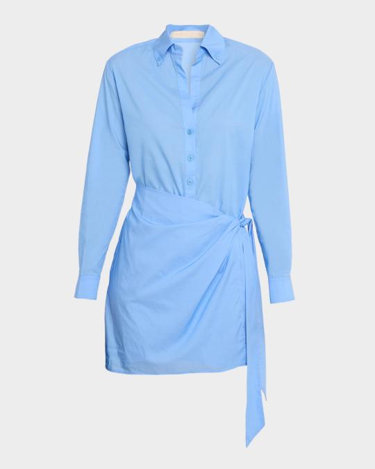 vanessa bruno cotton dress Foglia Cotton-Blend Mini Wrap Shirtdress Men's Coat Sizes:30 F221070 Lovely All Over collection:matalan Midi dresses