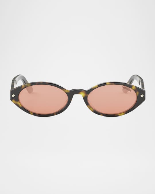 DIOR DiorPacific R1I Logo-Print Oval Sunglasses | Neiman Marcus