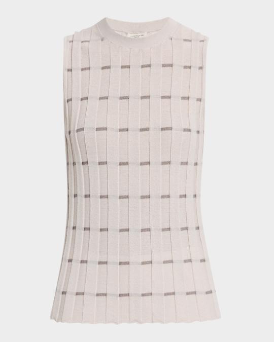 Lafayette 148 New York Wide Rib Knit Striped Shell | Neiman Marcus