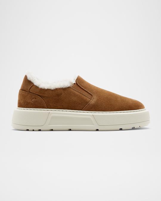 La Canadienne Valerie Shearling-Lined Suede Slip-On Sneakers  display picture 3