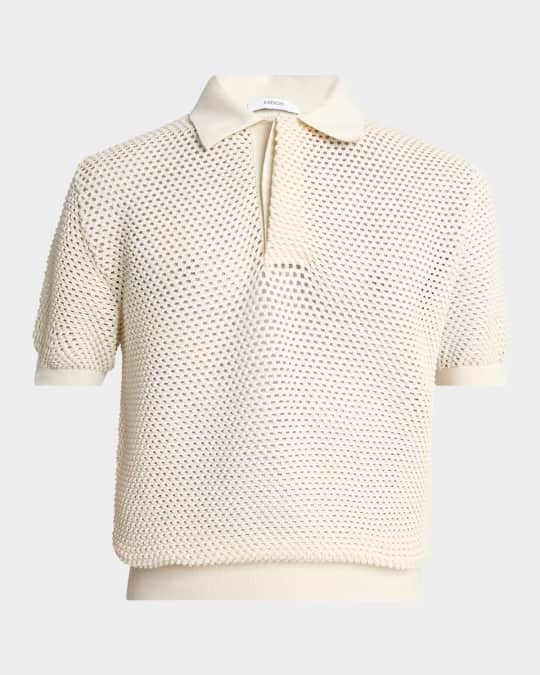 Givenchy Men's Mesh Knit Short-Sleeve Polo Shirt | Neiman Marcus