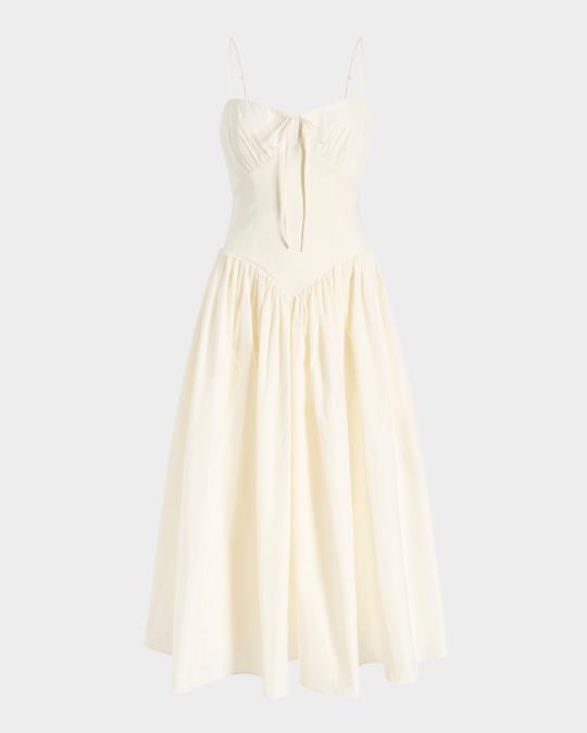 anela sleeveless midi dress Cinq a Sept Anela Sleeveless Corset Midi Dress