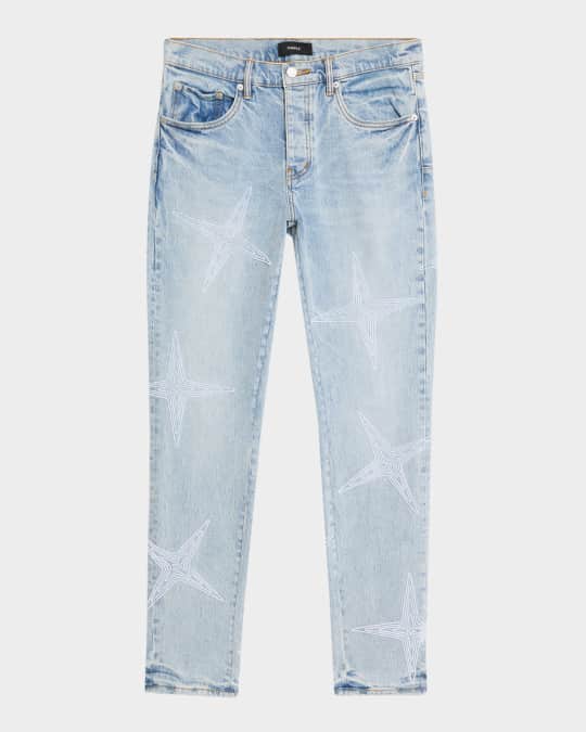 PURPLE Men's Tuft Stars Skinny Jeans | Neiman Marcus