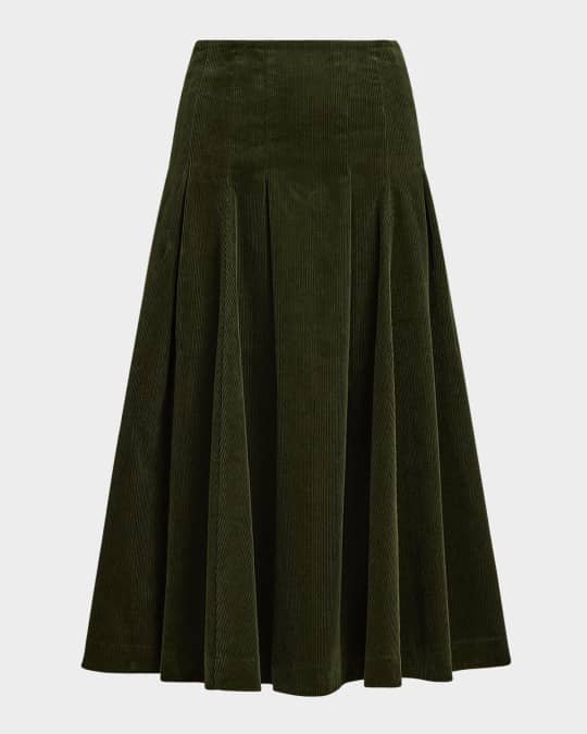 Polo Ralph Lauren Pleated Corduroy Skirt | Neiman Marcus