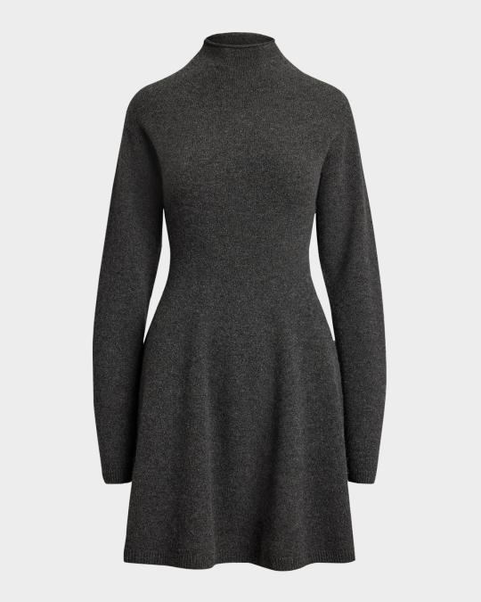 ralph lauren fit and flare sweater dress Polo Ralph Lauren Cashmere Turtleneck Sweater Dress