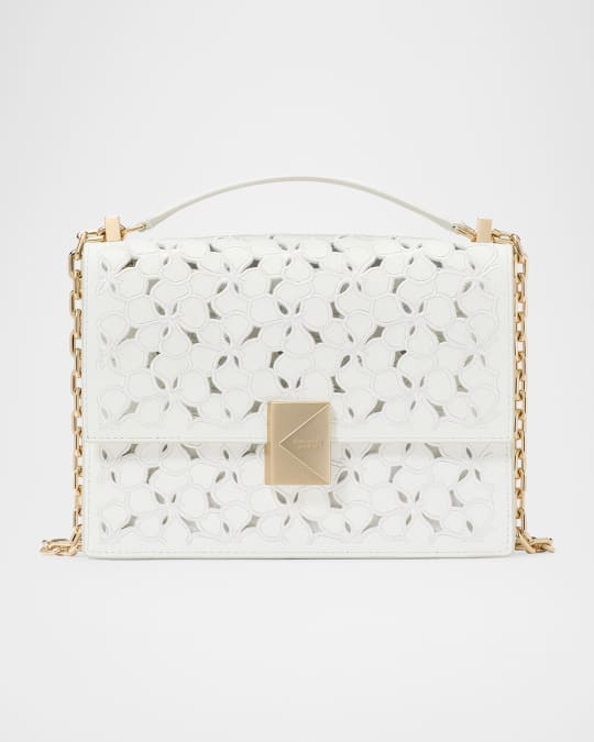 kate spade new york deco flower eyelet leather shoulder bag