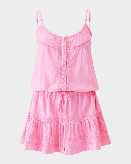 melissa odabash pink dress Tabitha cotton wrap minidress in pink - Melissa Odabash