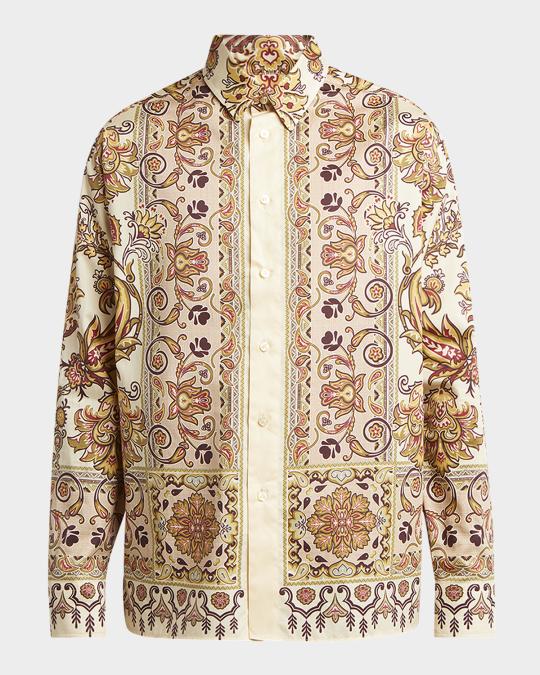 Etro Men's Ornate Floral Sport Shirt | Neiman Marcus