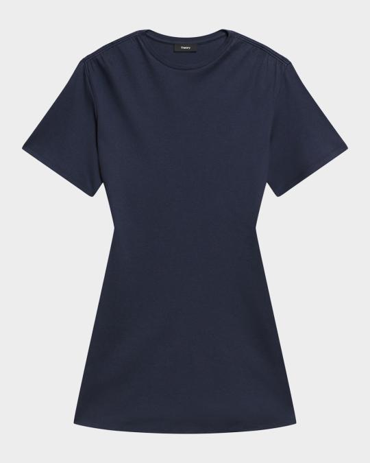 theory t shirt dress Striped Cotton Jersey Essential T-Shirt Dress