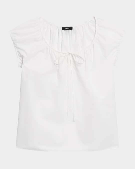 Theory Easy Tie Blouse | Neiman Marcus