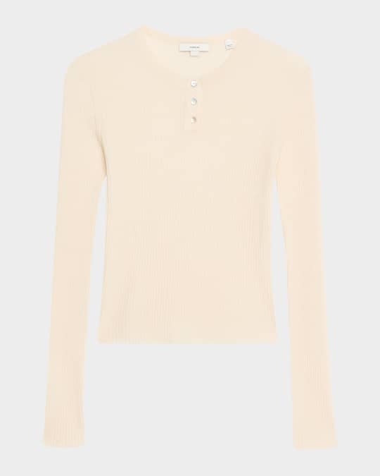 Ribbed Long-Sleeve Henley 