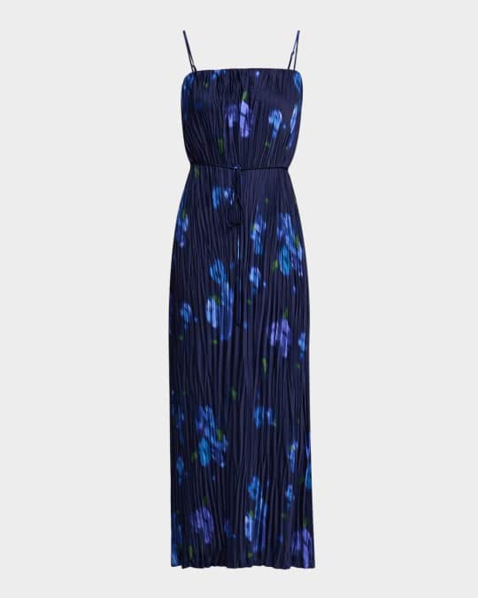 Blurred Poppy Column Dress