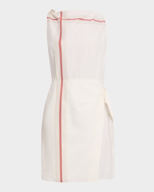 Stripe Handkerchief Wrap Dress 