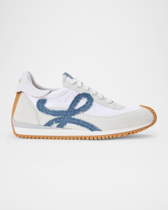 Loewe Flow Runner 2.0 Denim Sneakers | Neiman Marcus