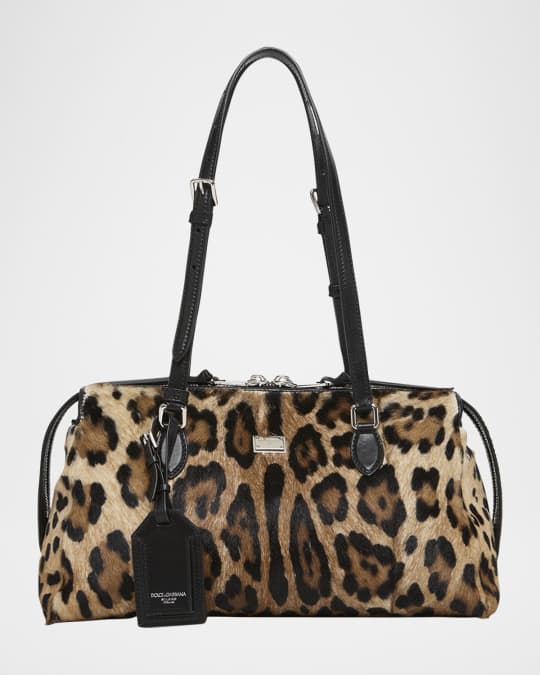 Dolce&Gabbana Vittoria Cheetah-Print Pony Hair Shoulder Bag
