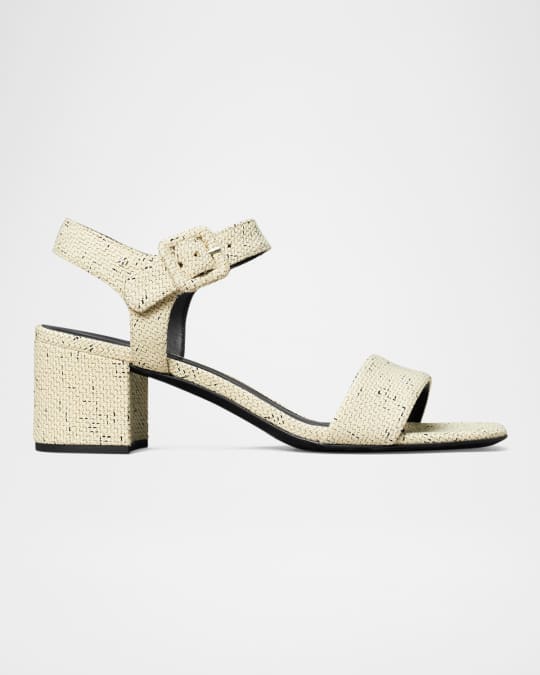 Tory Burch Double T City Block-Heel Sandals | Neiman Marcus