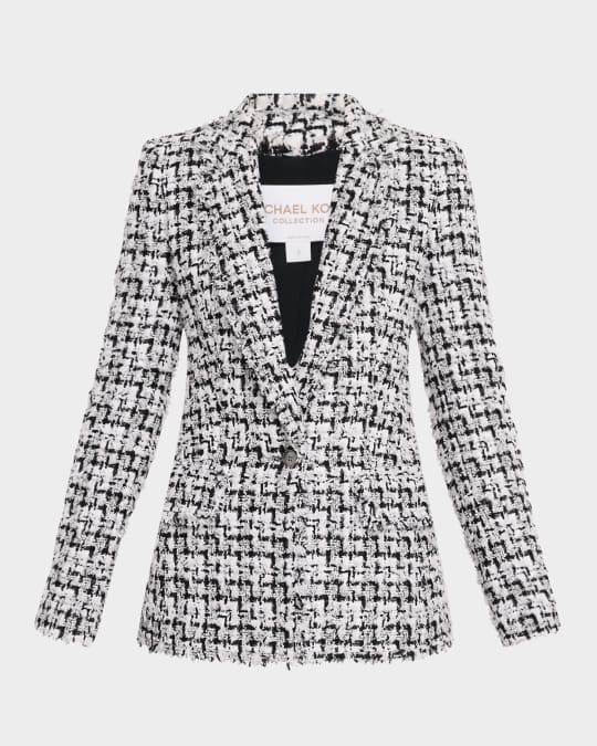 Michael Kors Collection Eyelash Tweed Single-Breasted Blazer
