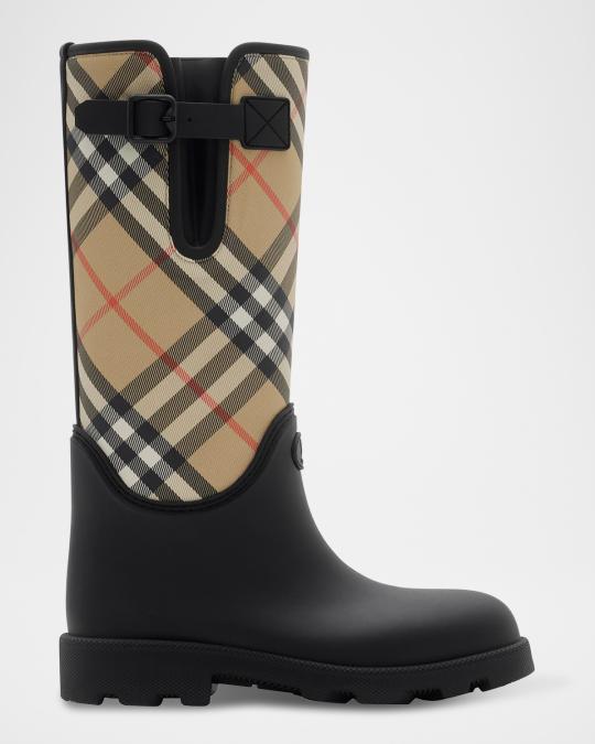Burberry Marsha Stamp High Synthetic Rubber Rain Boots  display picture 1