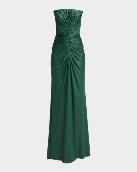 green emerald velvet dress Vintage Ellie Saab Forest Green Lace Dress with Bell Sleeves (36) – The  Thrifty Hippy