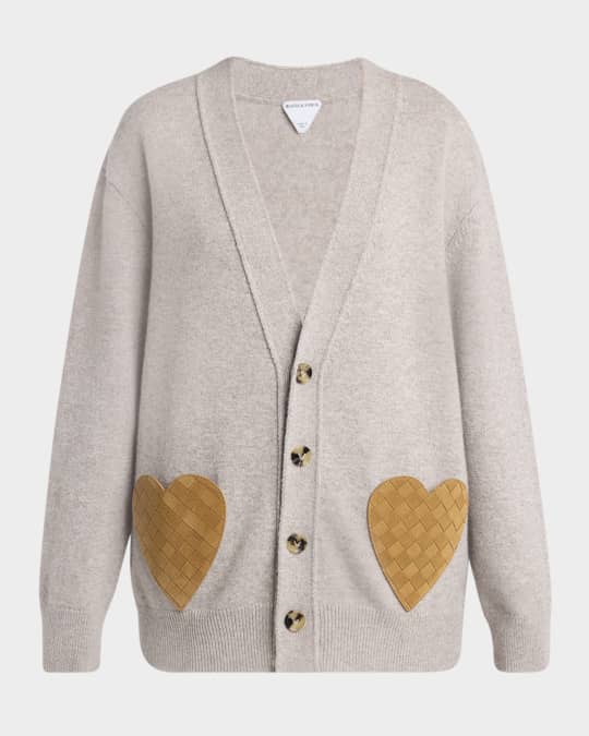 Intrecciato Suede Pocket Cashmere Cardigan