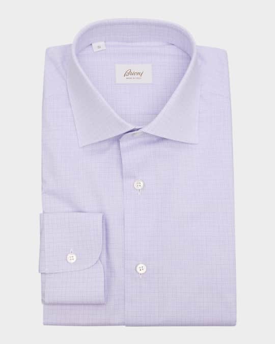 Men's Cotton Tonal Graph Check Dress Shirt