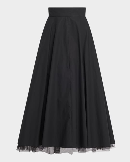 DOROTHEE SCHUMACHER Light Touch Ruffle-Hem Cotton Midi Skirt