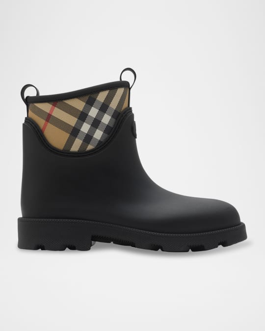 Burberry Men's Rubber Marsh Stamp Low Boots​ | Neiman Marcus