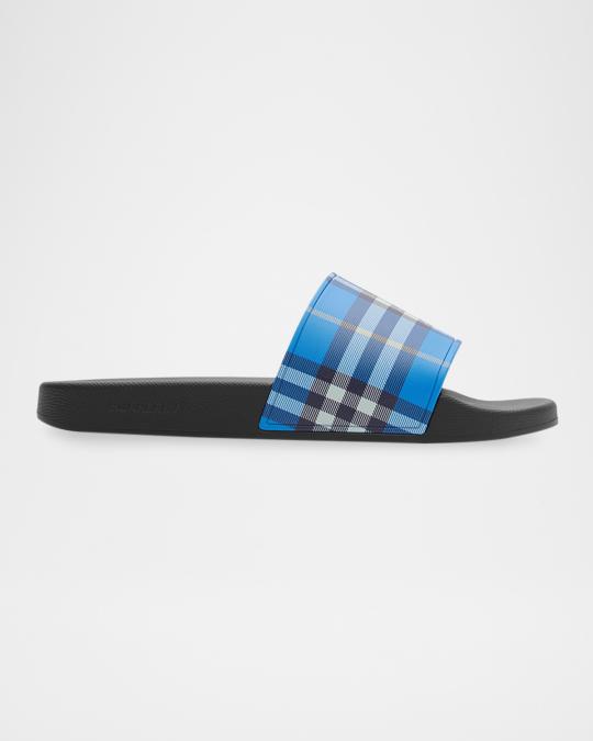 Burberry Men's Furley Check Slide Sandals | Neiman Marcus