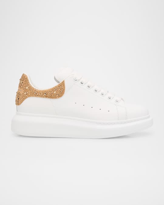 Snakeskin-Print Leather Oversized Low-Top Sneakers