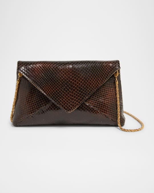 Dries Van Noten Small Embossed Leather Envelope Clutch Bag