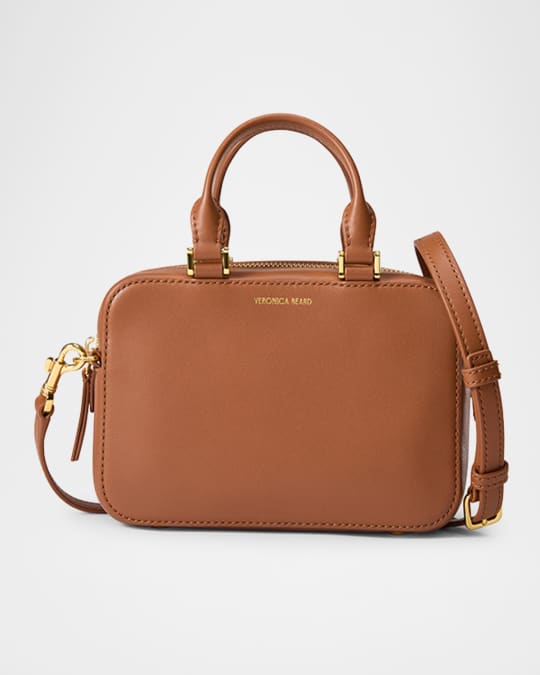 Veronica Beard Boxy Leather Top-Handle Bag | Neiman Marcus