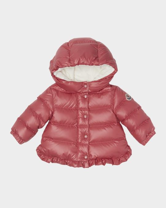Moncler Girl's Tazui Ruffled Down Jacket, Size 6M-3 | Neiman Marcus