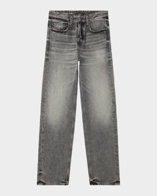 Diesel Men's D-2001 D-Macro Relaxed Grey-Wash Jeans | Neiman Marcus