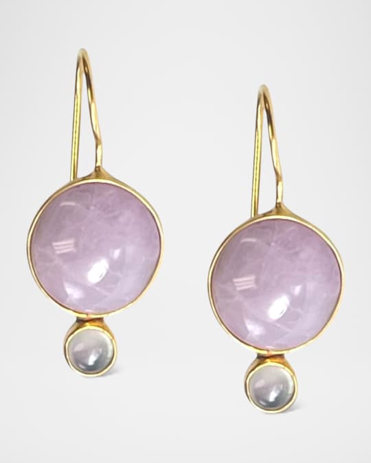 Kunzite and Mother of Pearl Midi Earrings