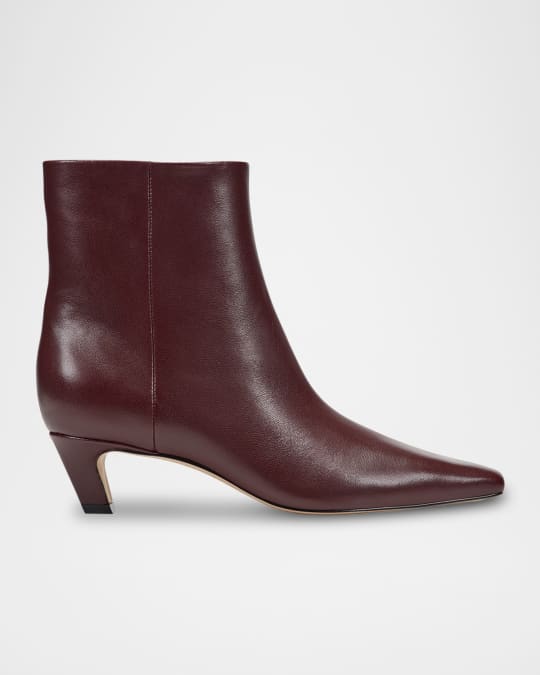 (取寄) マークフィッシャー レディース  Marc Fisher LTD women Danai Dark Red Leather Marc Fisher LTD Danai Leather Zip Ankle Booties | Neiman Marcus