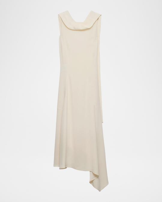 prada backless dress Neck-Scarf Cady Crepe Midi The contemporary elegance of Size:US12/UK16/EU44 KissProm Pink Halter Satin collection: prom-dresses