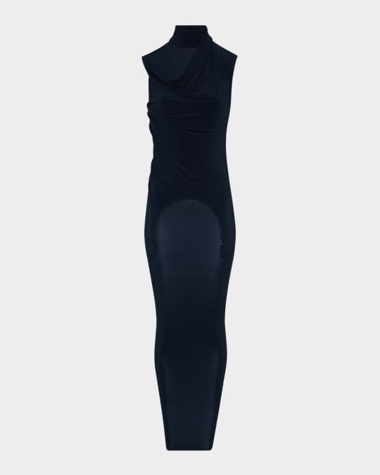 Jean Paul Gaultier Harness Draped Jersey Sleevless Maxi Dress | Neiman  Marcus