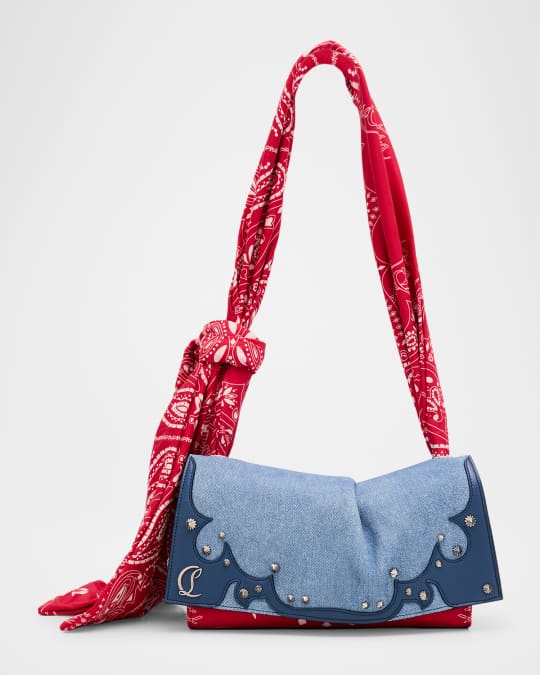 Christian Louboutin Baggy Bandana Shoulder Bag in Cotton Denim