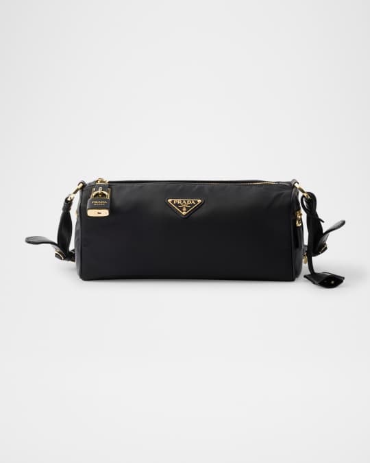 Prada Medium Re-Nylon & Leather Shoulder Bag with Padlock | Neiman