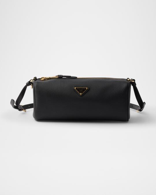 Prada Rounded Calfskin Leather Pouch Bag | Neiman Marcus